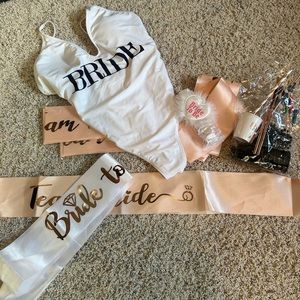 Bachelorette bundle bride swimsuit and hat